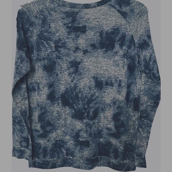 NO BO LONG SLV PULL-OVER CREW NECK TOP, WOMENS, XL(15-17)-BLUE GREY WHTE TIE DYE - Picture 4 of 12
